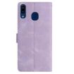 Samsung Galaxy A20/A30 Rose Embossed Leather Case Light Purple - 3