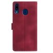 Samsung Galaxy A20e Red Rose Flower Embossed Leather Phone Case - 3