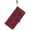 Samsung Galaxy A21S Red Rose Flower Embossed Leather Phone Case - 7