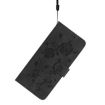 Samsung Galaxy A24 Black Leather Case with Rose Flower Embossing - 7