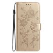 Samsung Galaxy A25 Gold Leather Case with Rose Flower Embossing Pattern - 2