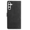 Samsung Galaxy A25 Black Leather Case with Rose Flower Embossing - 3