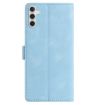 Samsung Galaxy A34 Sky Blue Rose Embossed Leather Phone Case - 3