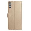 Samsung Galaxy A35 Gold Leather Case with Rose Flower Embossing Pattern - 3