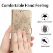 Samsung Galaxy A35 Gold Leather Case with Rose Flower Embossing Pattern - 8
