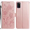 Samsung Galaxy A41 Rose Gold Leather Case - Rose Flower Embossed Pattern - 1