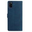 Samsung Galaxy A41 Dark Blue Rose Embossed Leather Phone Case - 2