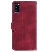 Samsung Galaxy A41 Red Rose Flower Embossed Leather Phone Case - 3