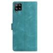 Samsung Galaxy A42 Green Leather Case with Rose Flower Embossing - 3