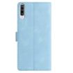 Samsung Galaxy A50 Leather Case, Rose Flower Embossed, Sky Blue - 3