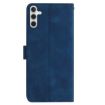 Samsung Galaxy A54 Dark Blue Rose Embossed Leather Phone Case - 3