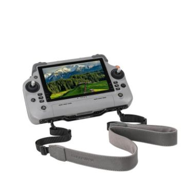 DJI RC Plus 2/1 Controller Hanger Bracket with Grey PU Leather Strap - 1