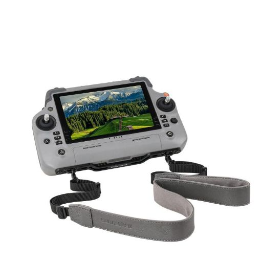 DJI RC Plus 2/1 Controller Hanger Bracket with Grey PU Leather Strap - 1