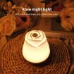 Rechargeable 3W Rose Night Light - Touch Sensor Bedside Ambient Lamp - 4