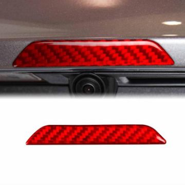 Tesla Model 3/Y/S/X Carbon Fiber Trunk Logo Sticker, Red, L/R Drive - 1