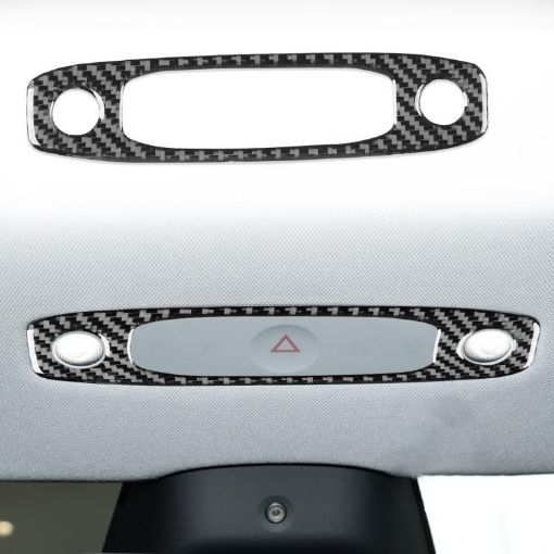 Tesla Model 3 2023 Carbon Fiber Front Reading Light Panel Sticker Black - 1