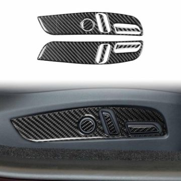 Tesla Model 3 2023 Carbon Fiber Seat Panel Stickers 7pcs Set RHD Black - 1
