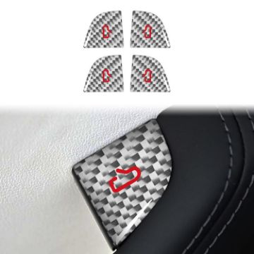 Tesla Model 3 2023+ Carbon Fiber Door Switch Stickers 4pcs Set Silver - 1