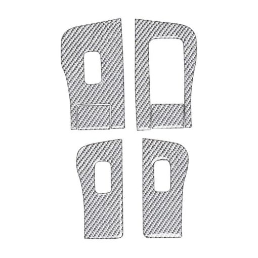 Tesla Model 3/Y Carbon Fiber Window Panel Stickers 6pcs Set Silver RHD - 1