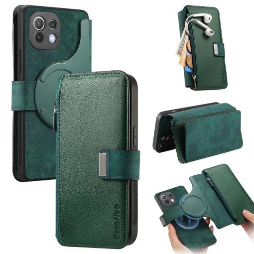 Xiaomi Mi 11 Lite Case Neo MagSafe RFID Wallet Leather Green - 1