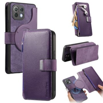 Xiaomi Mi 11 Lite Case Neo MagSafe RFID Wallet Leather Purple Cover - 1