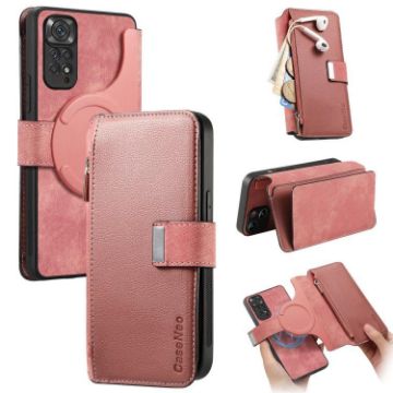 Redmi Note 11 4G Global Case - MagSafe RFID Zipper Wallet Leather (Pink) - 1
