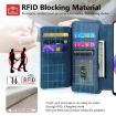 Redmi Note 13 5G Case - MagSafe RFID Zipper Wallet Leather (Blue) - 9