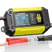 FOXSUR FTC-1206 12V Car Motorcycle Battery Charger Tester EU Plug Yellow - 1