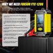 FOXSUR FTC-1206 12V Car Motorcycle Battery Charger Tester EU Plug Yellow - 3