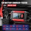 FOXSUR FTC-1206 12V Car Motorcycle Battery Charger Tester, US Plug - 2