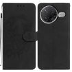 Xiaomi Poco F7 Pro Black Leather Case - Moonlit Butterfly Dance Pattern - 1