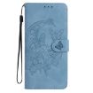 Xiaomi Poco F7 Pro Blue Leather Case - Moonlit Butterfly Dance Pattern - 2