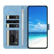 Xiaomi Poco F7 Pro Blue Leather Case - Moonlit Butterfly Dance Pattern - 4