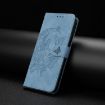 Xiaomi Poco F7 Pro Blue Leather Case - Moonlit Butterfly Dance Pattern - 6