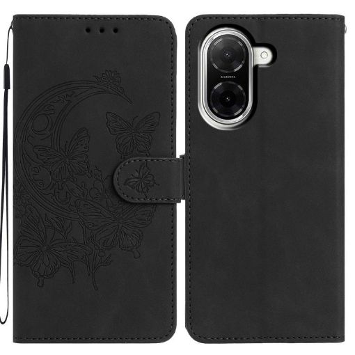 Redmi A5 4G EU Leather Case - Moonlit Butterfly Dance Pattern (Black) - 1