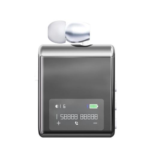 K89 Business Lavalier Single Ear Bluetooth Earphones - Silver - 1