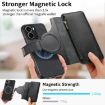 Realme 14 Case: MagSafe RFID Zipper Wallet Retro Leather (Black) - 7