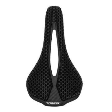 TOSEEK P300 Carbon Fiber 3D Printed Bike Seat - Road/Mountain 3K Twill - 1