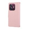 OPPO A3x/A3 5G/4G Pink Leather Wallet Phone Case with Crossbody Strap - 3