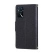 OPPO A16 4G Leather Wallet Phone Case with Crossbody Strap - Black - 3