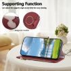 OPPO Reno12 F Red Leather Wallet Phone Case with Crossbody Strap - 5