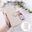 OPPO Reno12 F Leather Wallet Phone Case with Crossbody Strap - White - 7