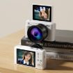 V5 64MP Retro Digital Camera 4K, 180 Flip Screen, Large Lens White - 2