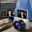V5 64MP Retro Digital Camera 4K, 180 Flip Screen, Large Lens White - 8