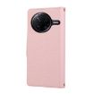 Redmi K80/Poco F7 Pro Pink Leather Wallet Phone Case with Strap - 3