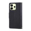 Redmi Note 14 4G Leather Wallet Case with Crossbody Strap - Black - 3
