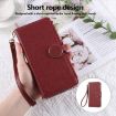 Red Leather Wallet Phone Case for Redmi Note 13 5G with Crossbody Strap - 7