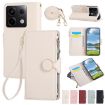 Redmi Note 13 Pro 5G Leather Wallet Case with Crossbody Strap - White - 1