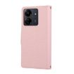 Redmi 13C Pink Leather Phone Case Wallet with Crossbody Strap - 3