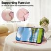 Redmi 13C Pink Leather Phone Case Wallet with Crossbody Strap - 5